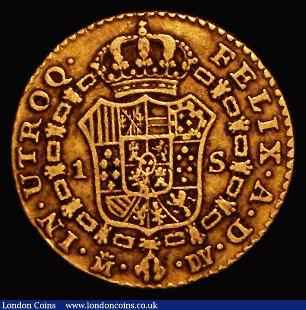 London Coins : A176 : Lot 1042 : Spain Gold Escudo 1785 DV KM#416.1 Near Fine/Fine