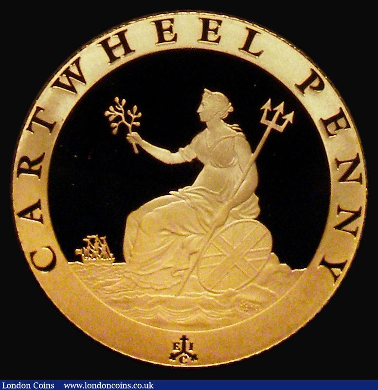 London Coins : A176 : Lot 1049 : St. Helena Two Pounds 2019 East India Company - Reverse: Cartwheel Penny, 8 grammes of 24 carat gold...