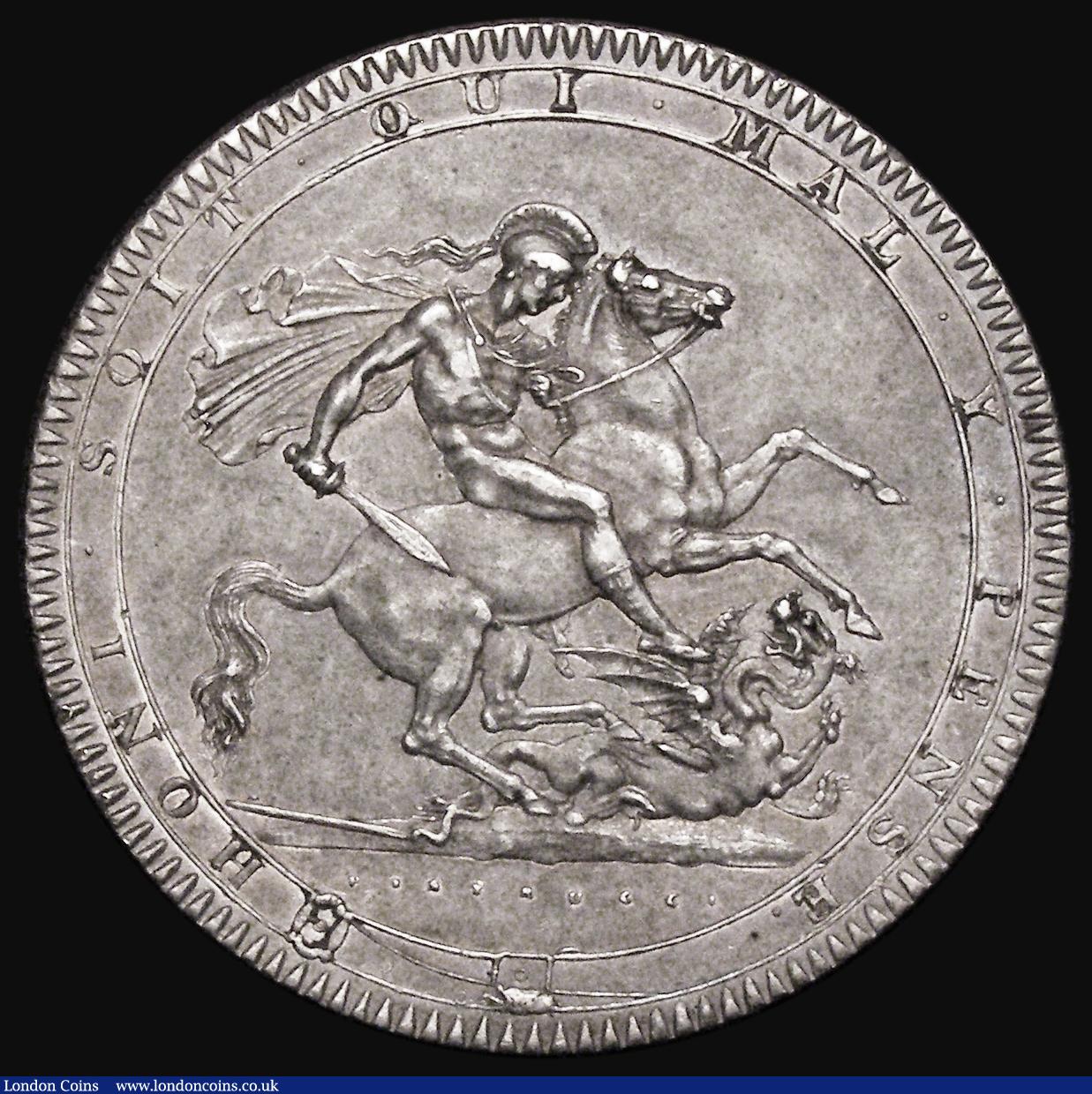 London Coins : A176 : Lot 1172 : Crown 1818 LIX ESC 214, Bull 2009 VF with some contact marks and small edge nicks