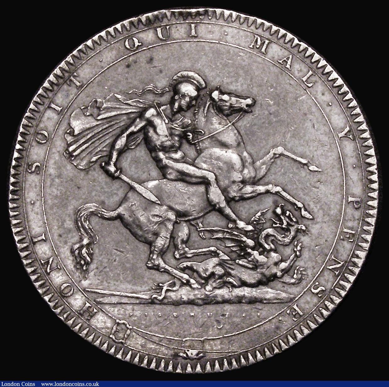 London Coins : A176 : Lot 1174 : Crown 1818 LVIII ESC 211, Bull 2005 Fine or better/Good Fine with a gentle edge bruise
