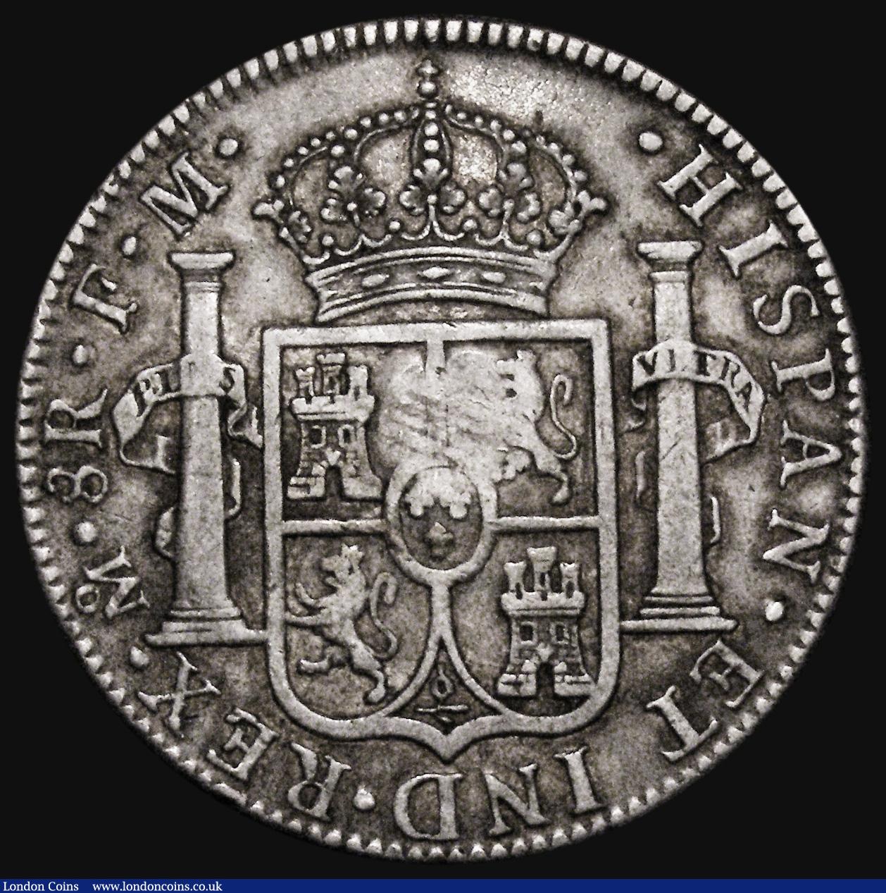 London Coins : A176 : Lot 1243 : Dollar George III Oval Countermark on 1790 Mexico City 8 Reales ESC 129, Bull 1852, countermark VF, ...