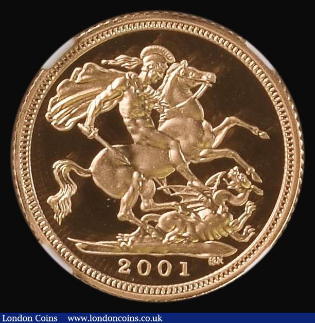London Coins : A176 : Lot 1478 : Half Sovereign 2001 S.SB4 Gold Proof in an NGC holder and graded PF70 Ultra Cameo