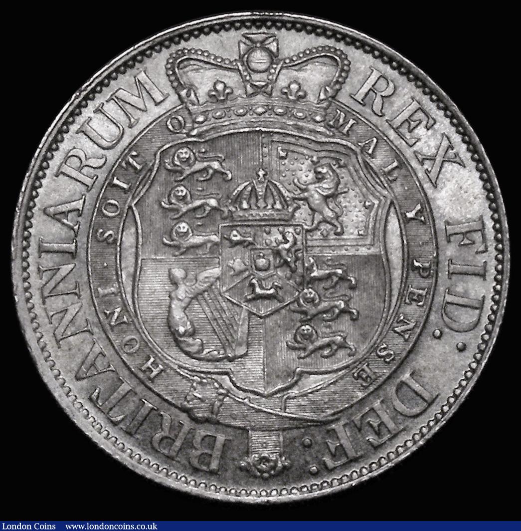 London Coins : A176 : Lot 1510 : Halfcrown 1818 ESC 621, Bull 2099 EF with attractive blue/green and gold tone in places