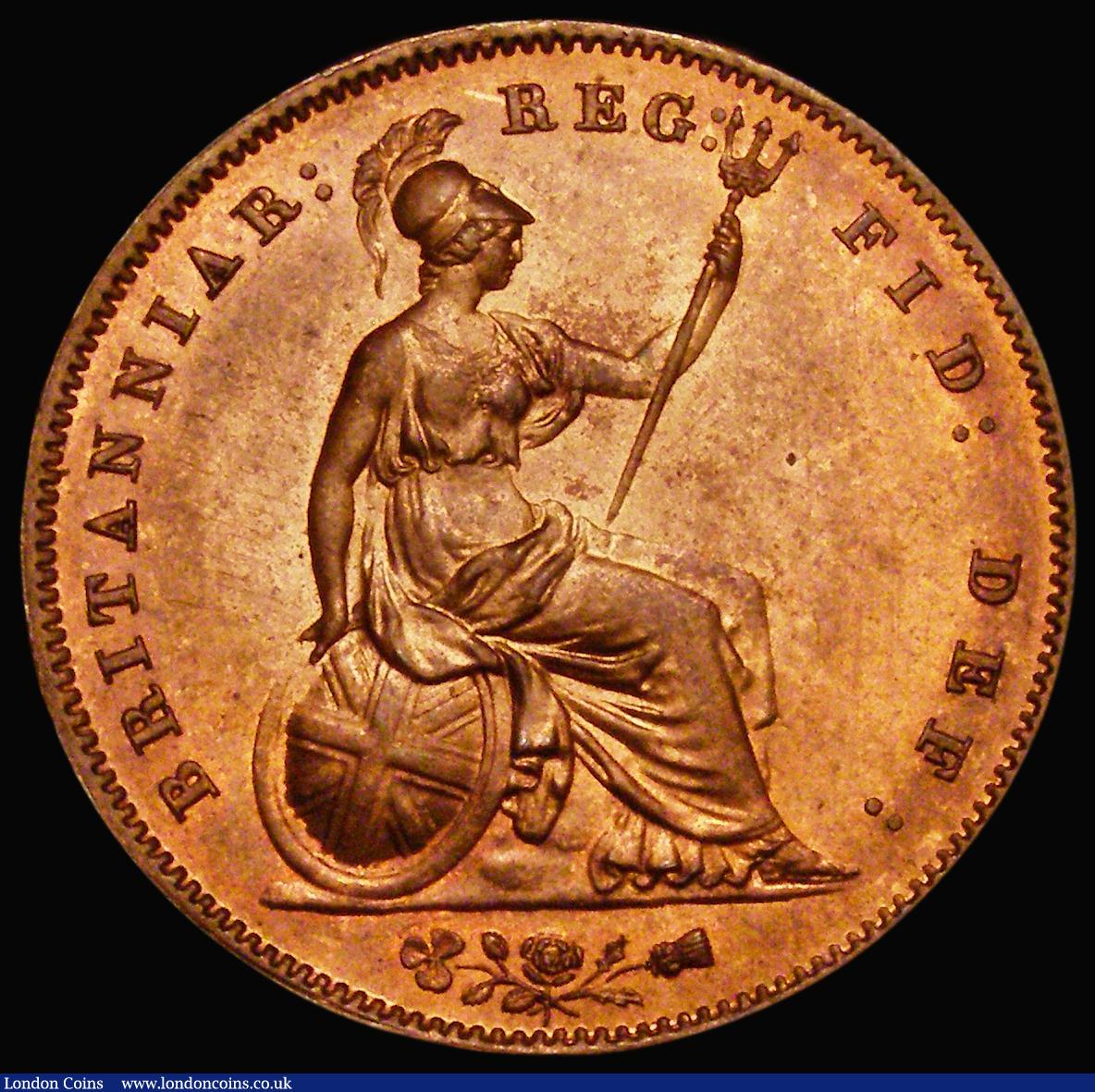 London Coins : A176 : Lot 1645 : Penny 1858 Large Date, No WW, Peck 1518 UNC with around 70% lustre