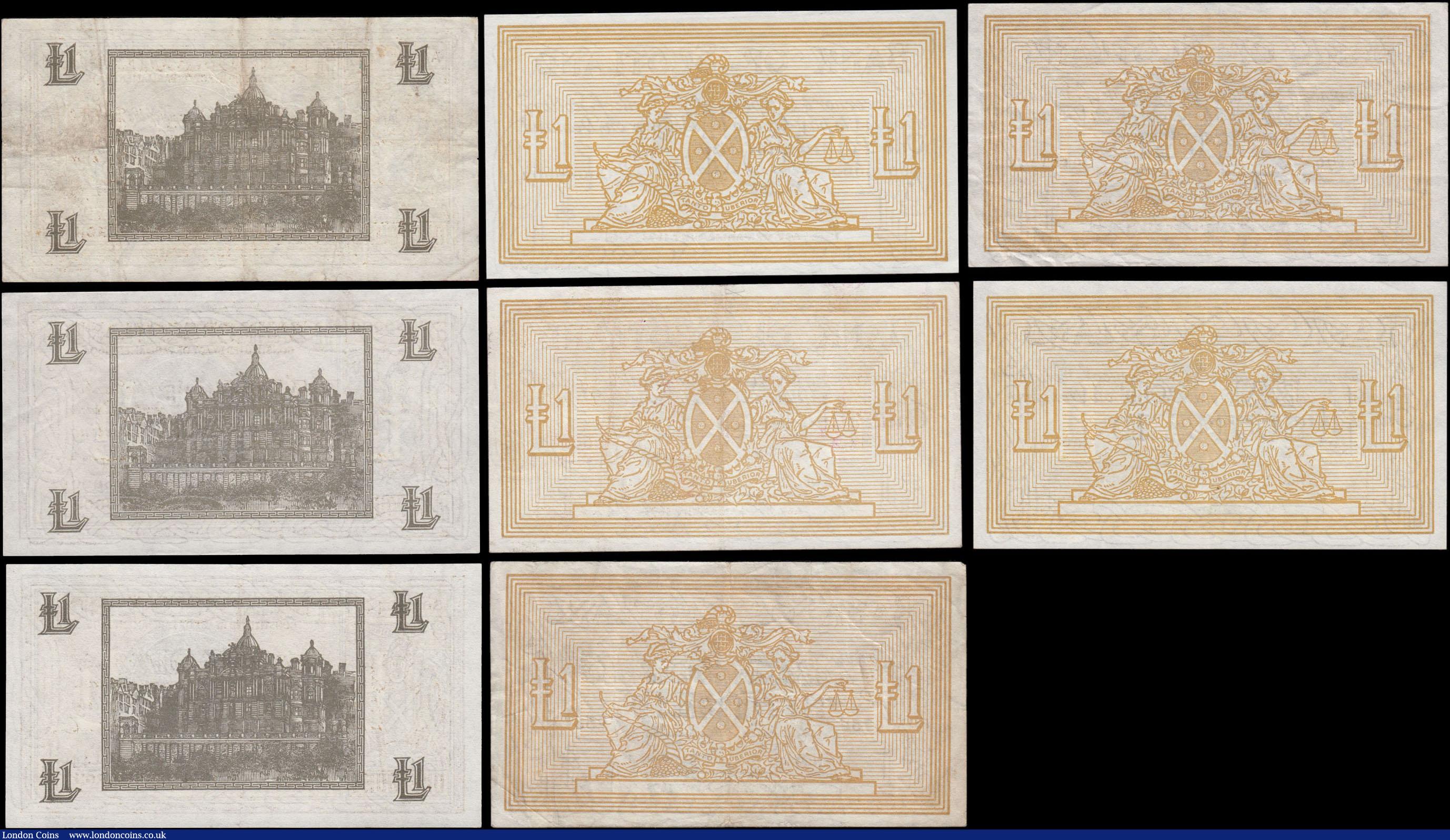 London Coins : A176 : Lot 207 : Scotland Bank of Scotland 1 Pounds (8) most in  high grades with examples about UNC - UNC, Pick 91b ...