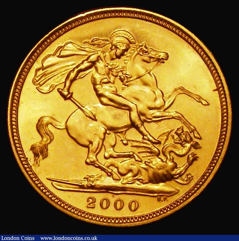 London Coins : A176 : Lot 2182 : Sovereign 2000 Marsh 314, S.SC4, Lustrous UNC with a small tone spot on the reverse