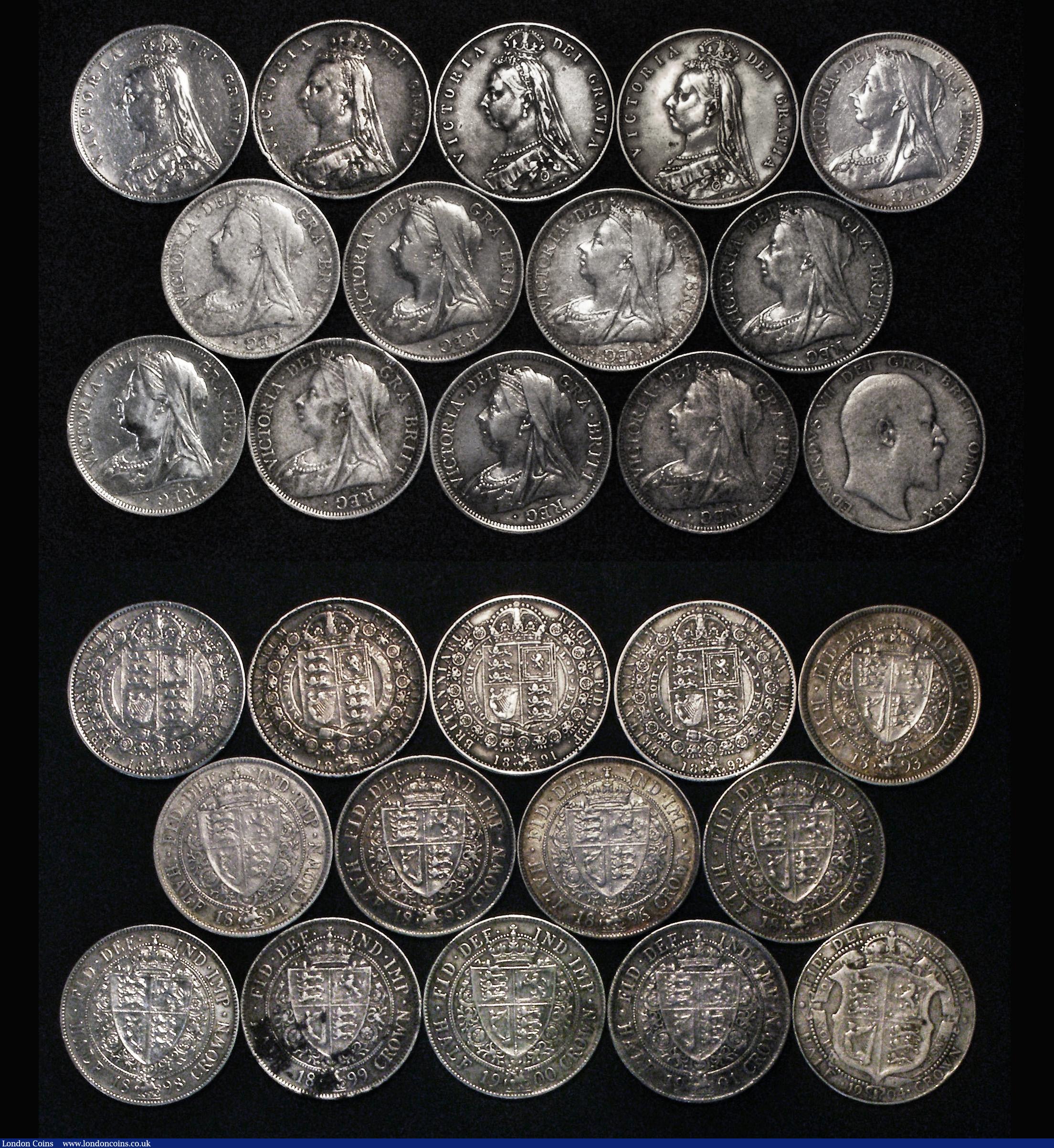 London Coins : A176 : Lot 2346 : Halfcrowns (27) 1874, 1875, 1876 Rare, 1879 (Ex-Jewellery), 1880, 1881 (Ex-Mount), 1882, 1883, 1884,...