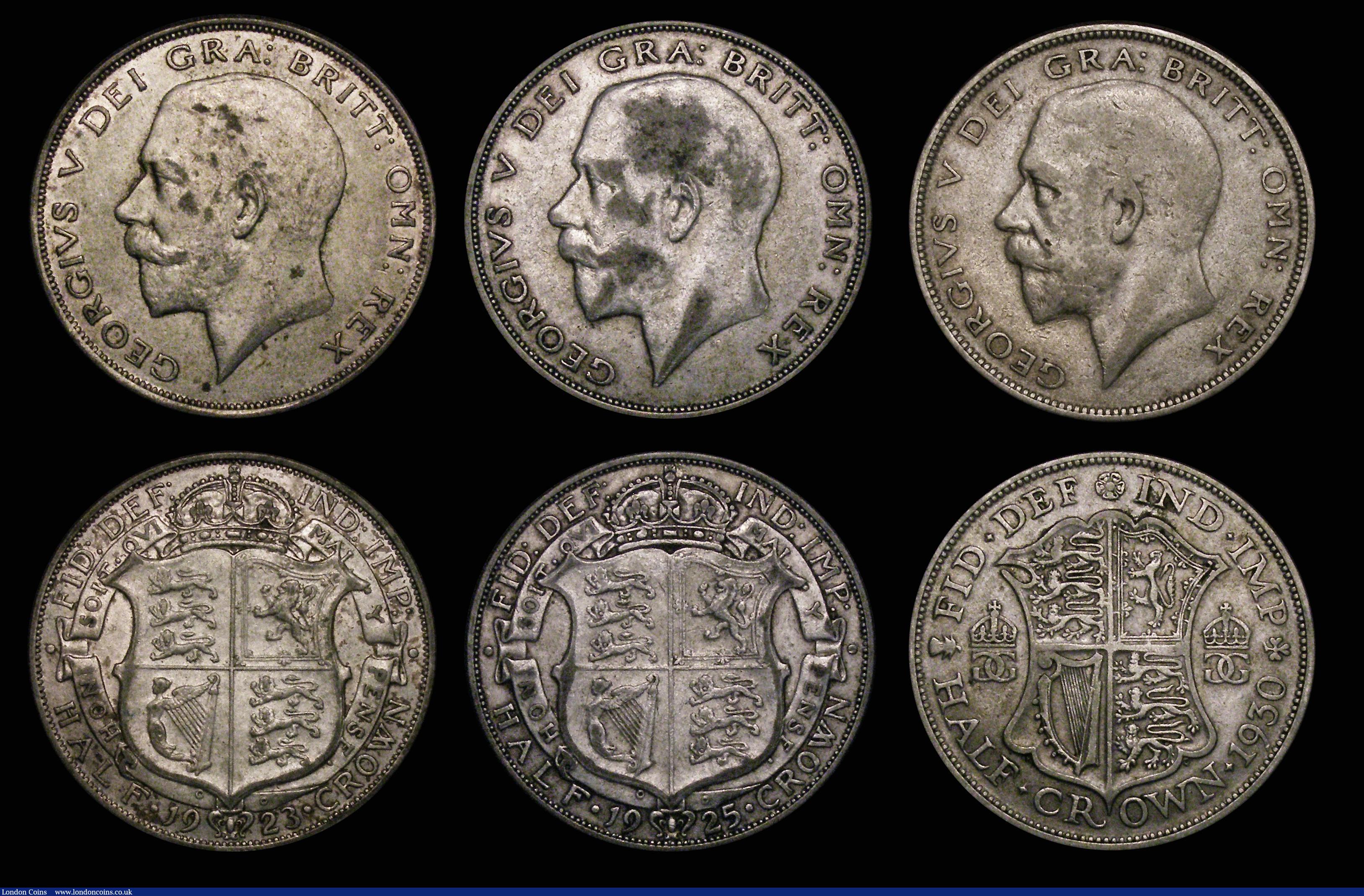 London Coins : A176 : Lot 2351 : Halfcrowns (7) 1826 Fine, 1888 Good Fine/NVF, 1898 Fine, 1916 Good Fine, 1923 Fine, 1925 Near Fine/F...