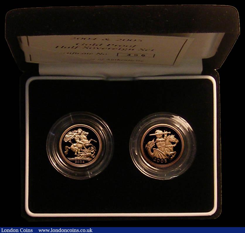 London Coins : A176 : Lot 355 : Half Sovereigns a 2-coin set 2004 S.SB4 and 2005 S.SB6 Gold Proofs FDC in the Royal Mint box of issu...