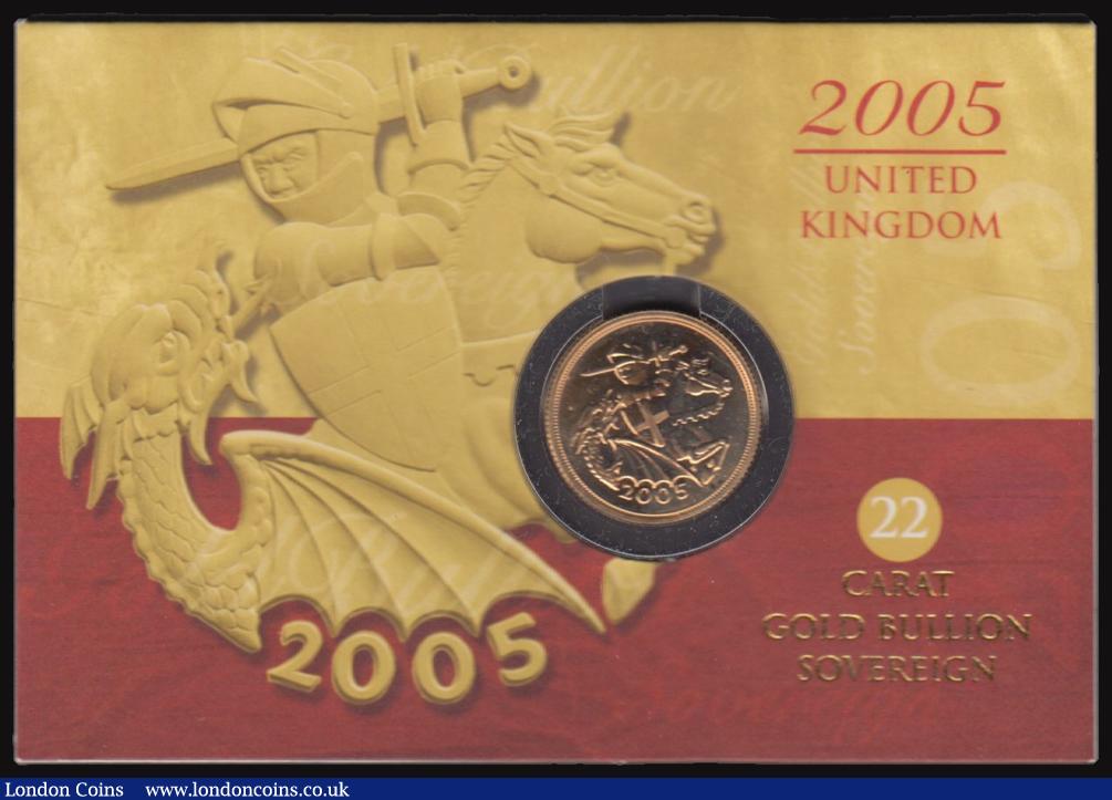 London Coins : A176 : Lot 485 : Sovereign 2005 S.SC6 UNC on the Royal Mint card of issue 