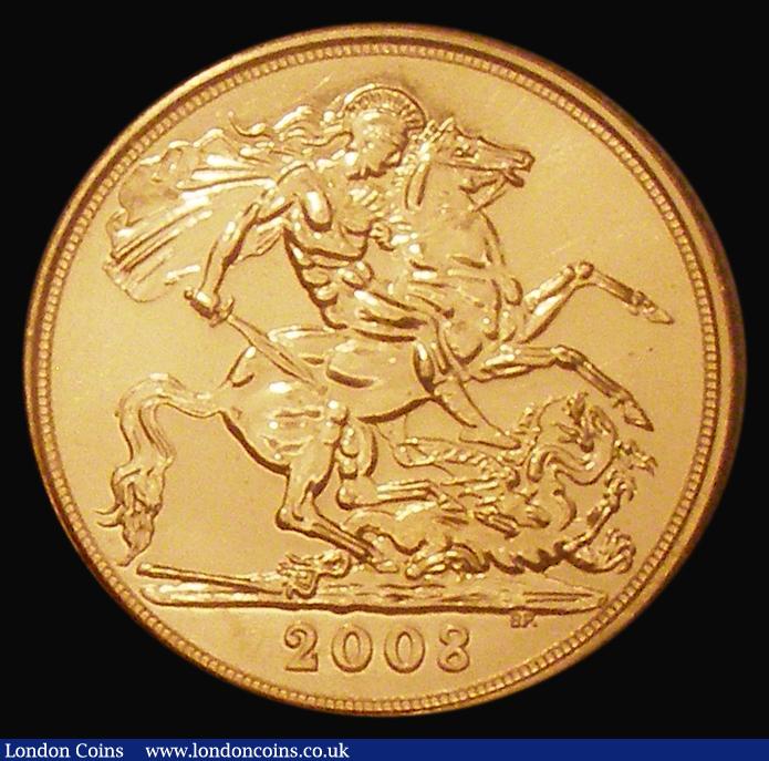 London Coins : A176 : Lot 491 : Sovereign 2008 S.SC4 Lustrous UNC still sealed in the Royal Mint plastic