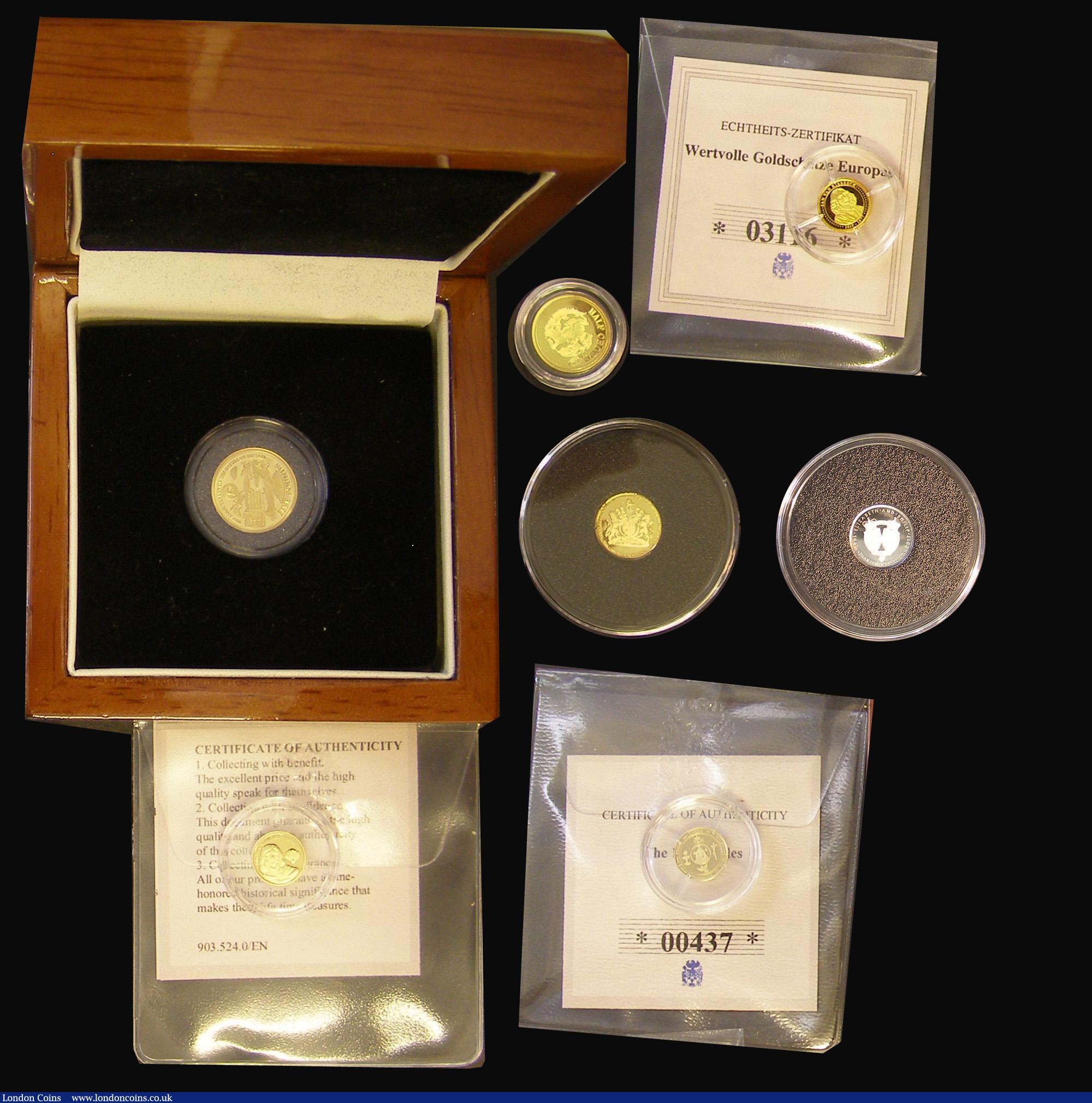 London Coins : A176 : Lot 599 : Alderney Quarter Sovereign 2017 Platinum Proof FDC in soft case of issue with certificate, Tristan d...