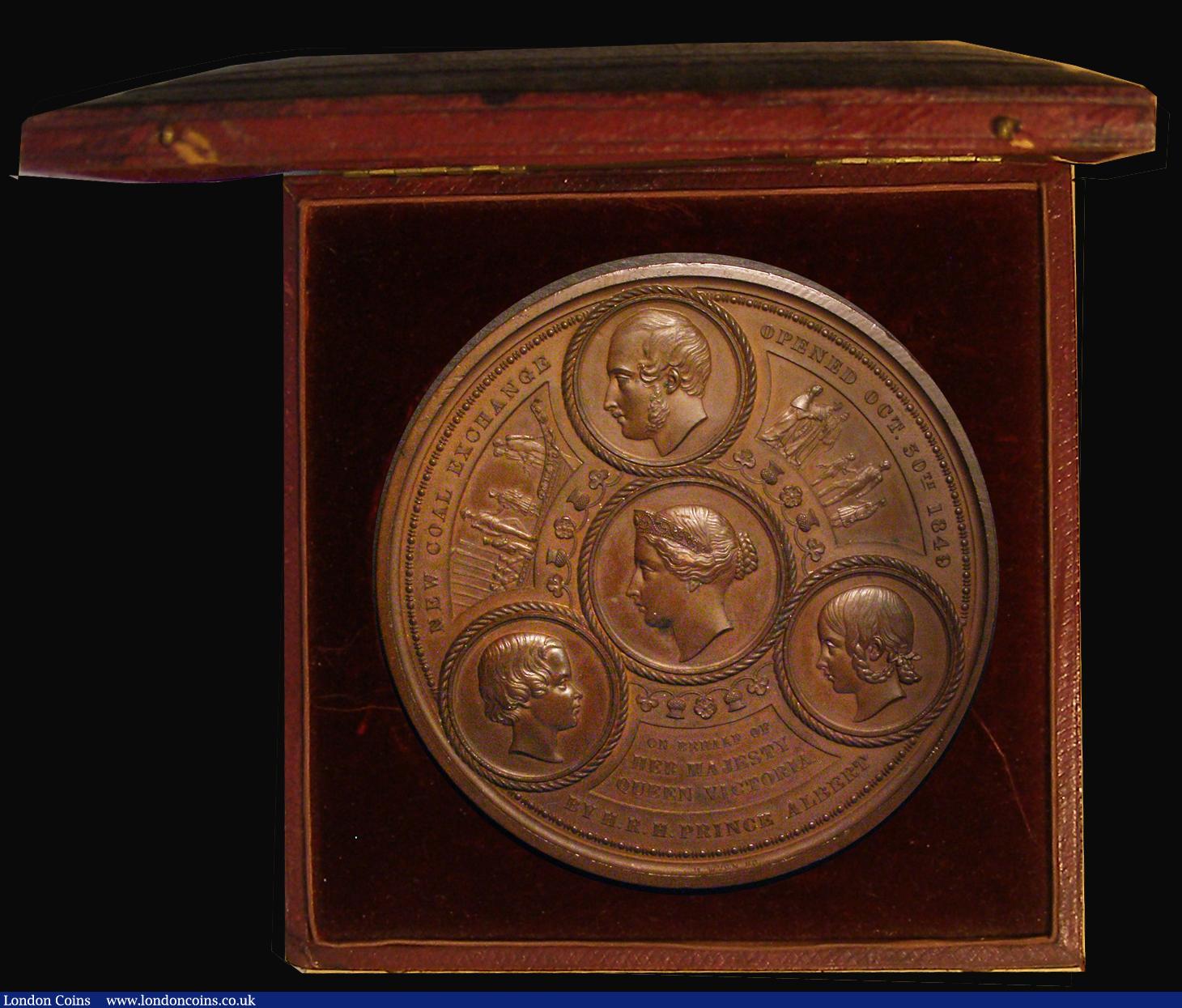 London Coins : A176 : Lot 736 : Coal Exchange Opened 1849, 89mm diameter in bronze by B.Wyon, Eimer 1435, BHM 2357, Welch 6, Obverse...