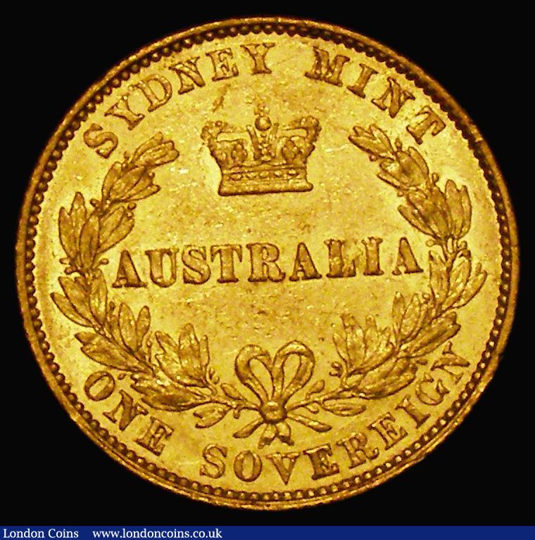 London Coins : A176 : Lot 845 : Australia Sovereign 1866 Sydney Branch Mint, Marsh 371, McDonald 113 EF with some contact marks and ...