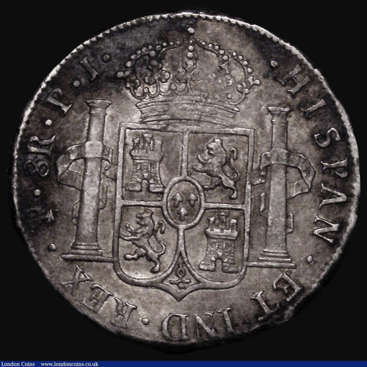 London Coins : A176 : Lot 854 : Bolivia 8 Reales 1820 PTS PJ KM#84 Good Fine with some gold tone