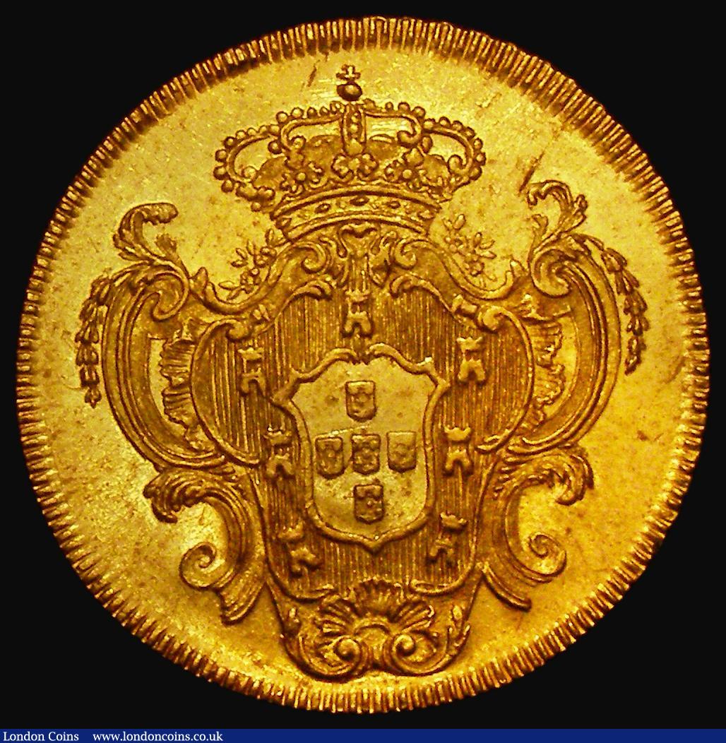 London Coins : A176 : Lot 857 : Brazil 6400 Reis Gold 1795R KM#226.1 EF/About EF and lustrous