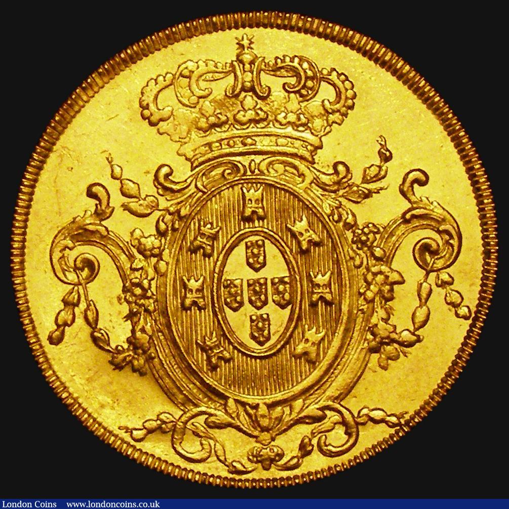 London Coins : A176 : Lot 858 : Brazil 6400 Reis Gold 1809R KM#236.1 EF and lustrous with some minor hairlines, a very pleasing exam...