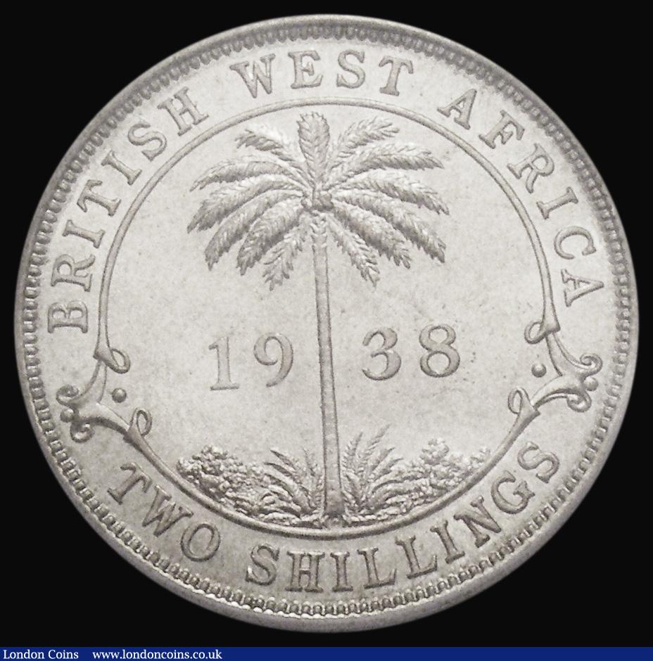 London Coins : A176 : Lot 861 : British West Africa Two Shillings 1938KN Format 26, KM#24, a Specimen striking, in a PCGS holder and...