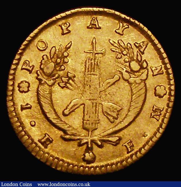 London Coins : A176 : Lot 881 : Colombia Gold Escudo 1826FM KM#81.2 Fine or slightly better, the smaller Colombia gold issues seldom...