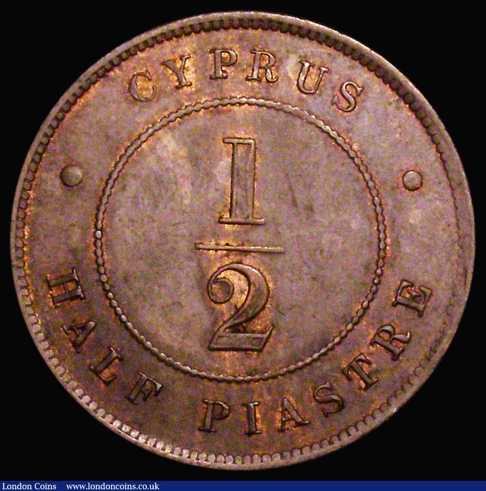 London Coins : A176 : Lot 884 : Cyprus Half Piastre 1879 KM#2 About EF with a contact mark on the bust, scarce in high grades