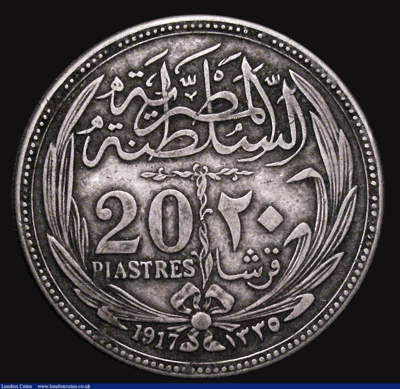 London Coins : A176 : Lot 891 : Egypt 20 Piastres 1917 (AH1335) KM#321 Good Fine with grey tone