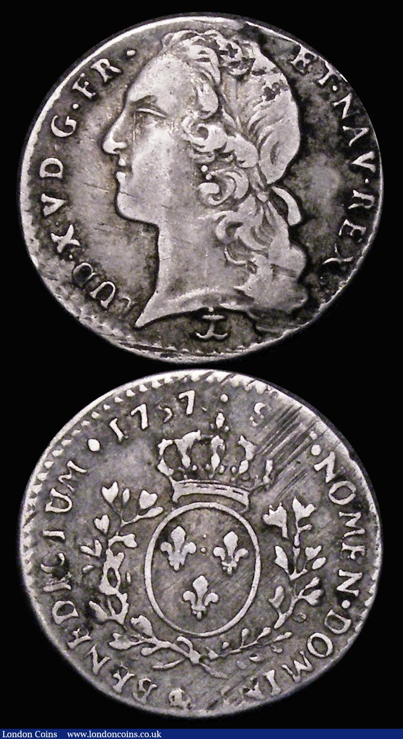 London Coins : A176 : Lot 895 : France (2) 12 Sols (1/10th Ecu) 1757 Mintmark & (Aix Mint) Privy Mark Anchor KM#511.26 Fine/Good...