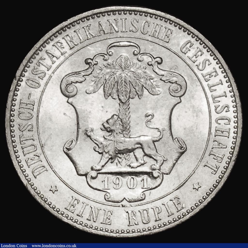 London Coins : A176 : Lot 907 : German East Africa Rupie 1901 KM#2 UNC and lustrous with some minor contact marks and small rim nick...