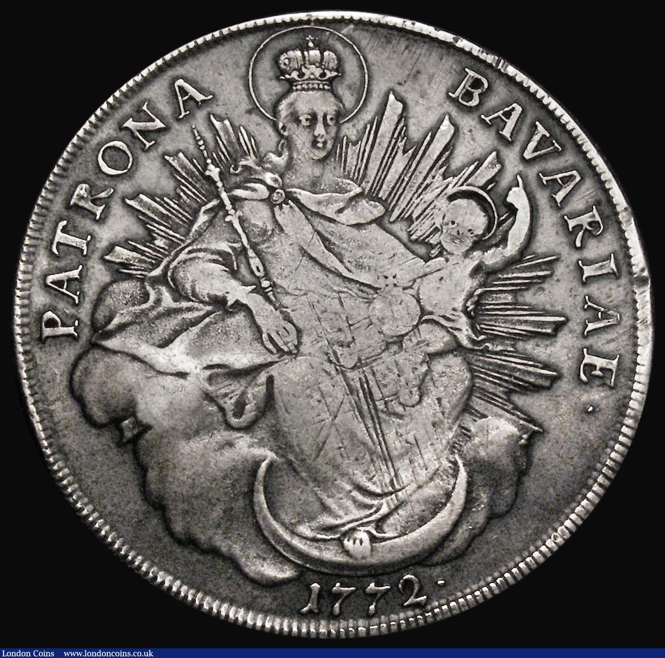 London Coins : A176 : Lot 909 : German States - Bavaria Thaler 1772 KM#519.1 Fine, the reverse with some adjustment lines