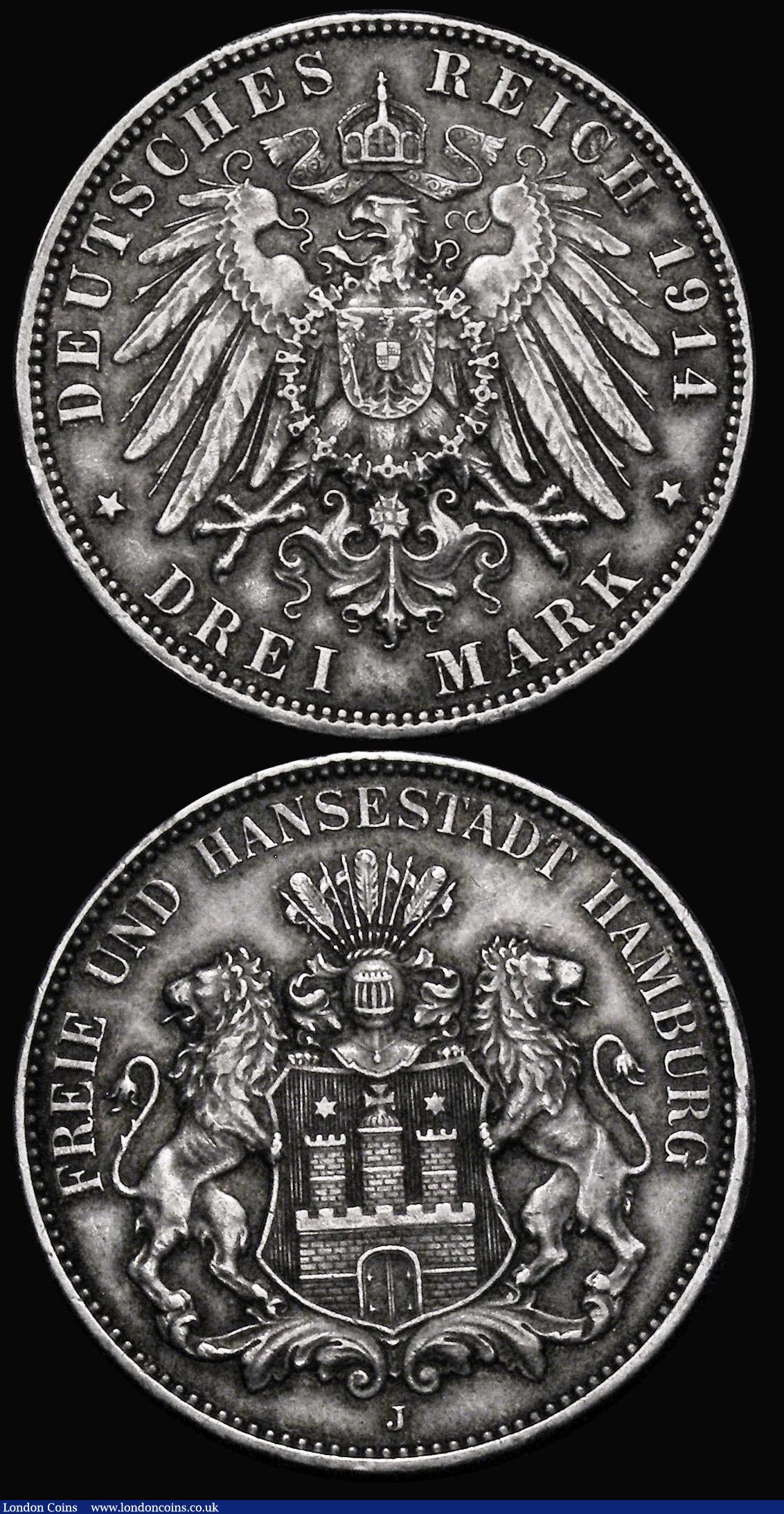London Coins : A176 : Lot 919 : German States (2) Prussia Thaler 1861A Coronation of Wilhelm I and Augusta KM#488 EF/GEF, Hamburg Th...