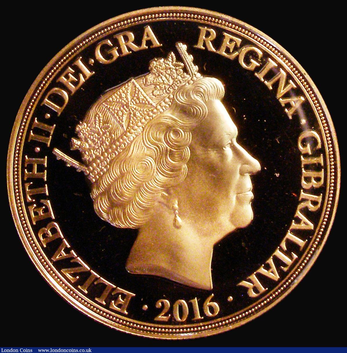 London Coins : A176 : Lot 921 : Gibraltar Five Sovereign 2016 Remembrance - Lest We Forget Gold Proof FDC, only 50 minted