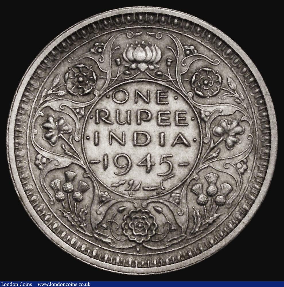 London Coins : A176 : Lot 937 : India One Rupee 1945 Large 5, Bombay Mint KM#557.1 GVF/EF Very Rare