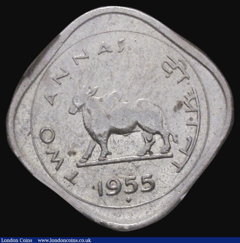 London Coins : A176 : Lot 943 : India Two Annas 1955 Bombay Mint KM#4.2 in an NGS India (Numismatic Guarantee Service of India) hold...