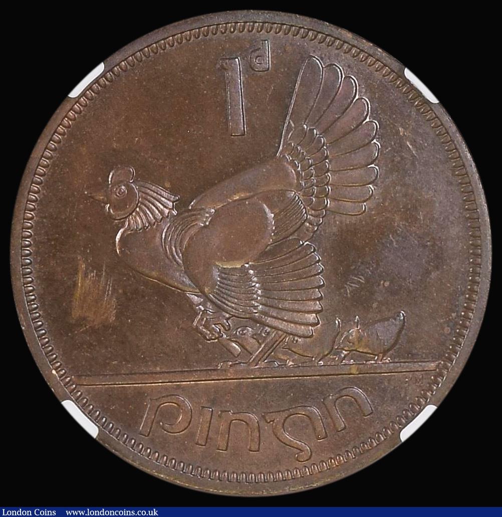 London Coins : A176 : Lot 959 : Ireland Penny 1963 Proof S.6643 in an NGC holder and graded PF62 BN