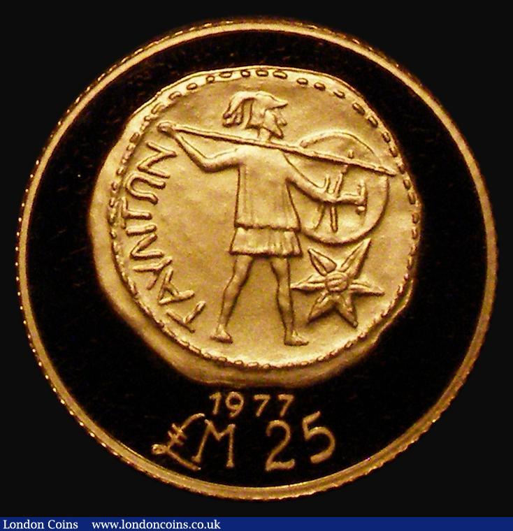 London Coins : A176 : Lot 992 : Malta &pound;25 Gold 1977 KM#48 Proof FDC/nFDC retaining practically full original mint brilliance, ...