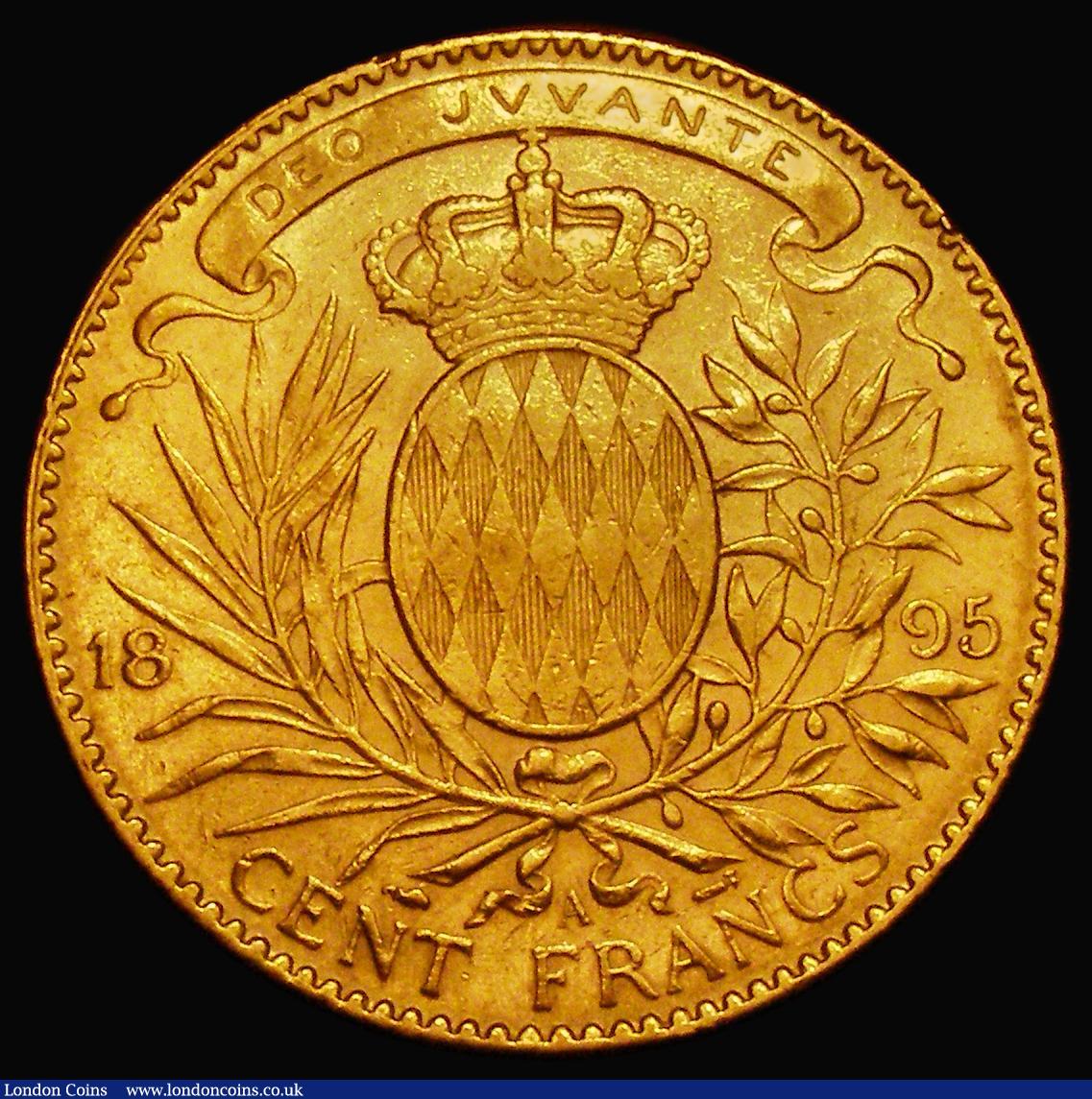 London Coins : A176 : Lot 999 : Monaco 100 Francs Gold 1895A KM#105 NEF a scarce and desirable issue