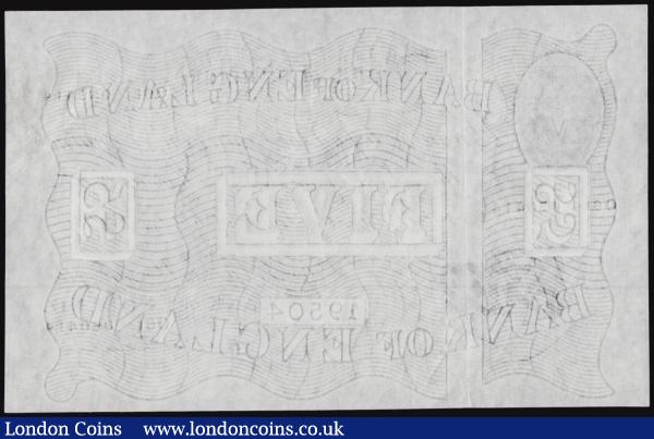 Five Pounds Beale B270 October 6th 1949, O61 050414 AU : English Banknotes : Auction 176 : Lot 105