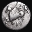 London Coins : A176 : Lot 1091 : Ancient Greece - Corinth, Akarnania Silver Stater Pegasus, Thyrrheion Obverse Bust left wearing Cori...