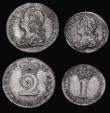 London Coins : A176 : Lot 1593 : Maundy Set 1739 ESC 2407, Bull 1770 comprising Fourpence 1739 ESC 1903, Bull 1781 NVF, Threepence 17...