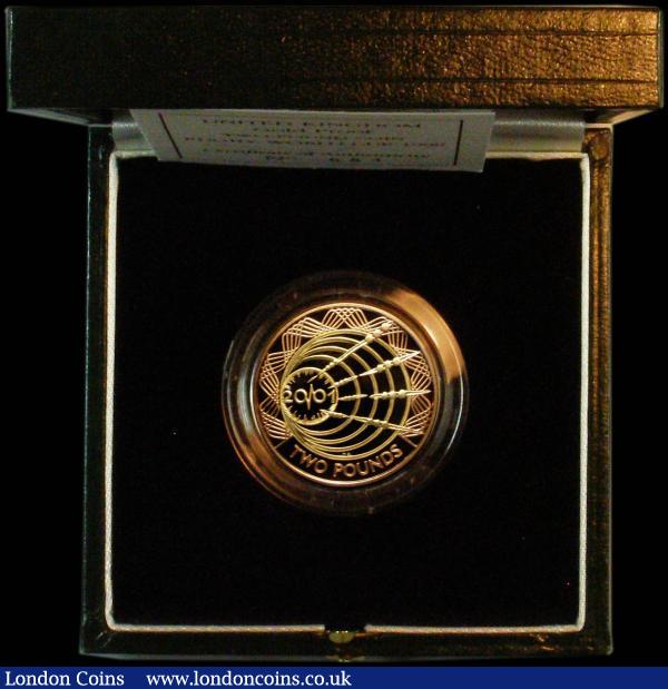 Two Pounds 2001 Marconi - 100th Anniversary of the first wireless transmission across the Atlantic Gold Proof S.K11 nFDC in the Royal Mint box of issue with certificate : English Cased : Auction 176 : Lot 561