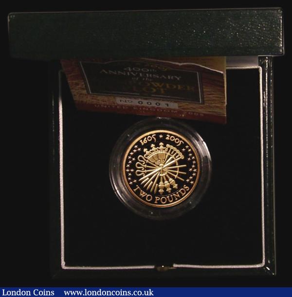 Two Pounds 2005 400th Anniversary of the Gunpowder Plot Gold Proof S.K18 FDC in the Royal Mint box of issue with certificate : English Cased : Auction 176 : Lot 563