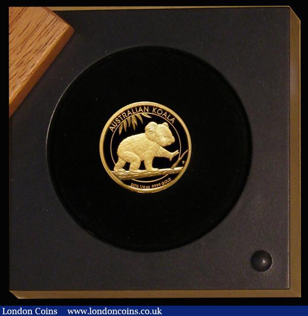 Australia 25 Dollars Gold Koala 2016 Quarter Ounce Gold Proof FDC in the Perth Mint box of issue with certificate : World Cased : Auction 176 : Lot 608