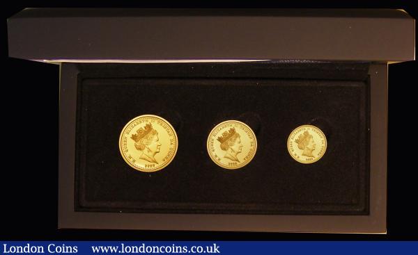 Tristan da Cunha Sovereign to Quarter Sovereign 2020 80th Anniversary of Dunkirk a 3-coin set in gold comprising Sovereign 2020 Reverse: Paddle Steamer PS Whippingham, Half Sovereign 2020 Reverse: Destroyer HMS Malcolm, and Quarter Sovereign 2020 Reverse: Troopship MV Royal Daffodil Gold Proofs with sandblasted finish, FDC in the Hattons of London box with certificate and booklet, accompanied by an 86-page book 'The Miracle of Dunkirk' by Stewart Binns : World Cased : Auction 176 : Lot 700