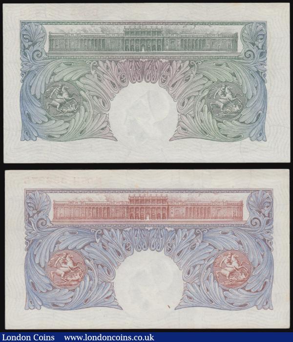 One Pound Peppiatt Blue B249  prefix E96H and Green B239 prefix D90A both Unc or near so : English Banknotes : Auction 176 : Lot 91