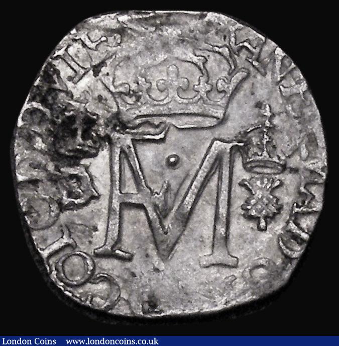 London Coins : A177 : Lot 1097 : Scotland Twelvepenny Groat Francis and Mary 1559, Crowned heraldic dolphin looking to the left, S.54...