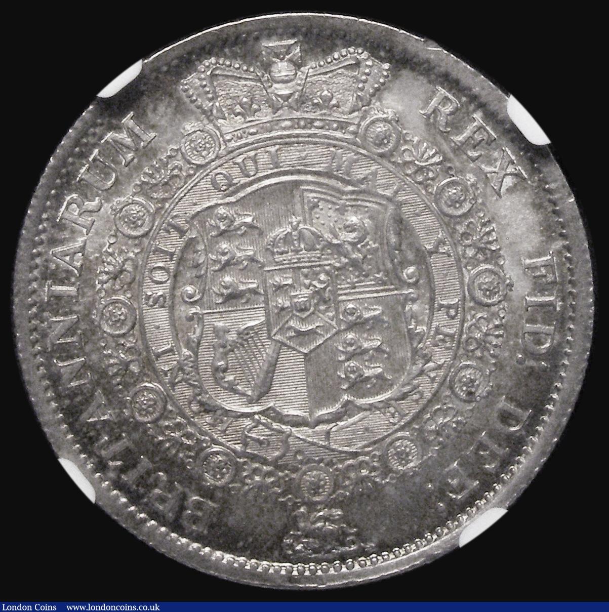 London Coins : A177 : Lot 1724 : Halfcrown 1817 Bull Head ESC 616, Bull 2090 attractively toned, in an NGC holder and graded MS61