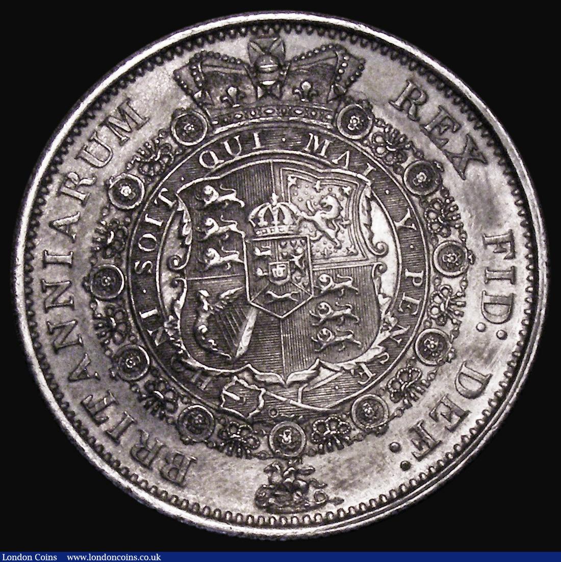 London Coins : A177 : Lot 1726 : Halfcrown 1817 Bull Head ESC 616, Bull 2090 UNC the reverse with a little uneven tone, overall a ver...