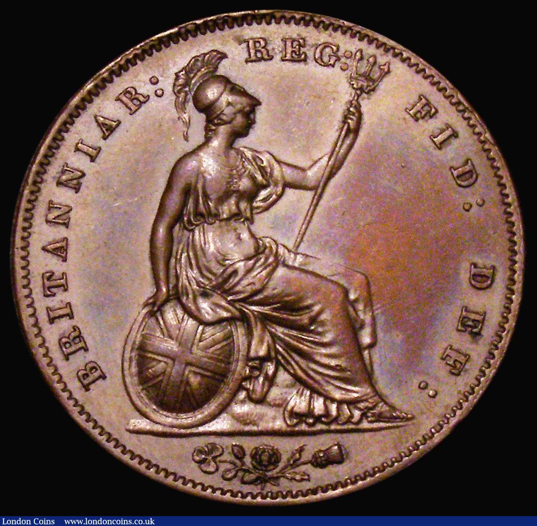 London Coins : A177 : Lot 1836 : Penny 1858 No WW Peck 1518 AU/GEF and nicely toned 