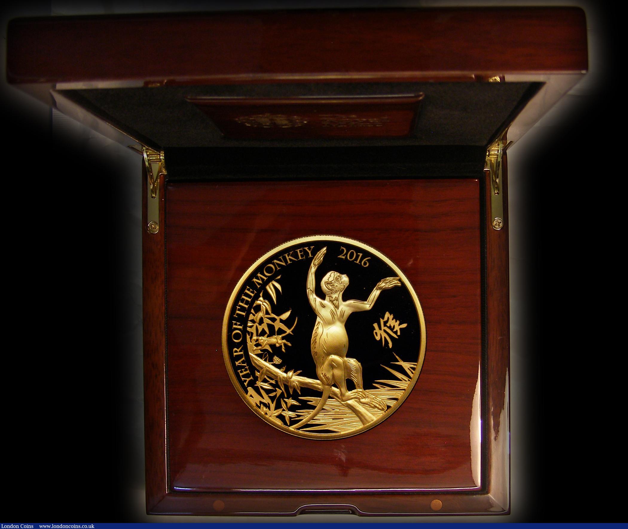 London Coins : A177 : Lot 266 : Five Hundred Pounds 2016 Shengxiao Collection - Chinese Lunar Year of the Monkey 5oz. Gold Proof S.C...