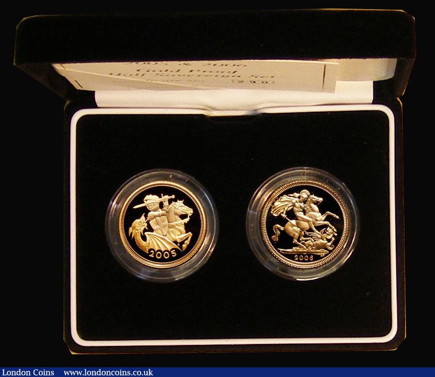 London Coins : A177 : Lot 355 : Half Sovereigns a 2-coin set 2005 S.SB6 Gold Proof and 2006 S.SB4 Gold Proof both FDC in the Royal M...