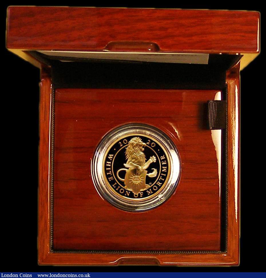 London Coins : A177 : Lot 384 : One Hundred Pounds 2020 Queen's Beasts - The White Lion of Mortimer One Ounce Gold Proof S.QBCG...